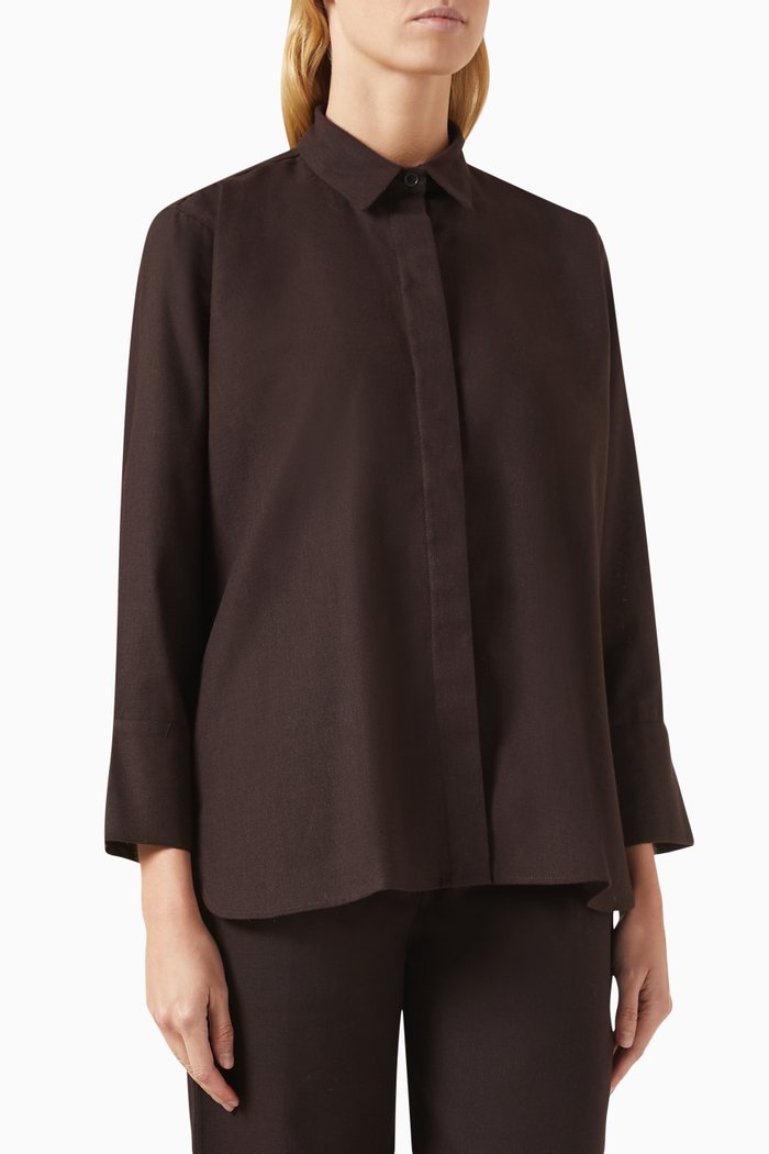 

Maro Shirt in Linen, Brown