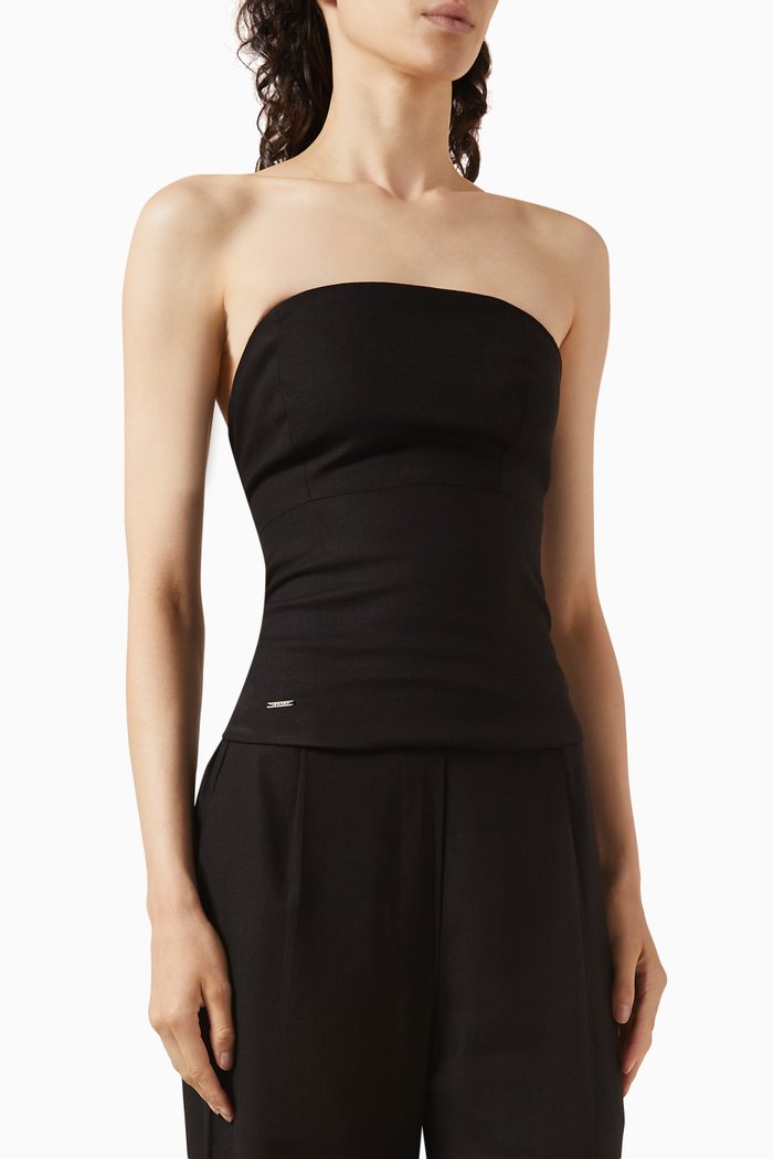 

Tube Top in Linen, Black