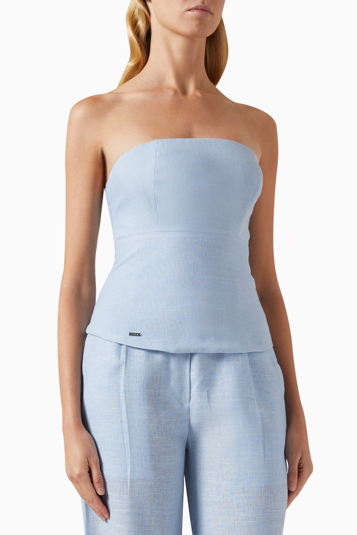 

Tube Top in Linen, Blue