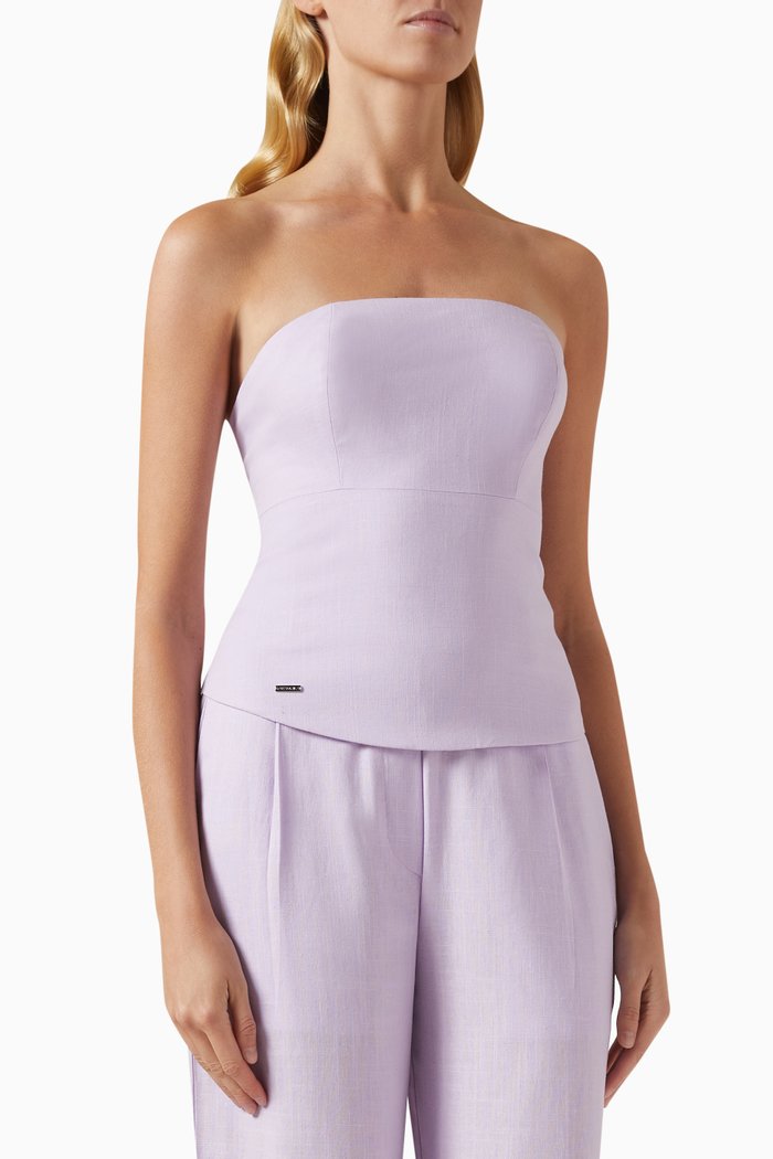 

Tube Top in Linen, Purple