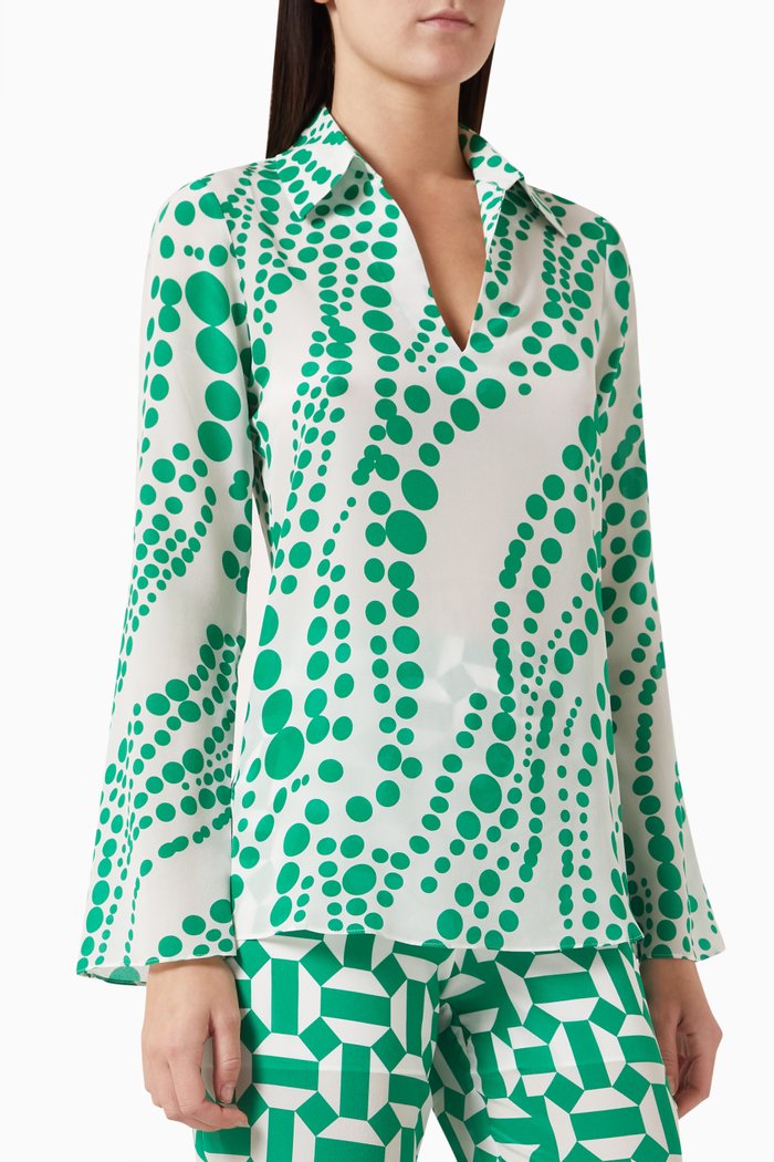 

Amelia Shirt in Silk, Green