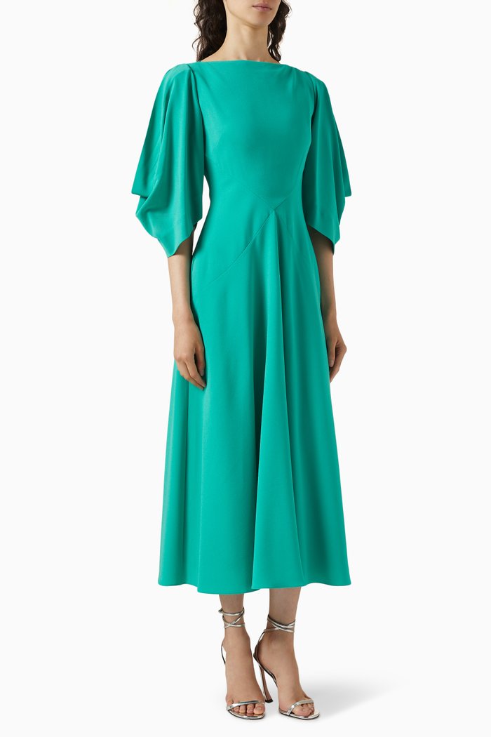 Leticia Dress in Crêpe, Green