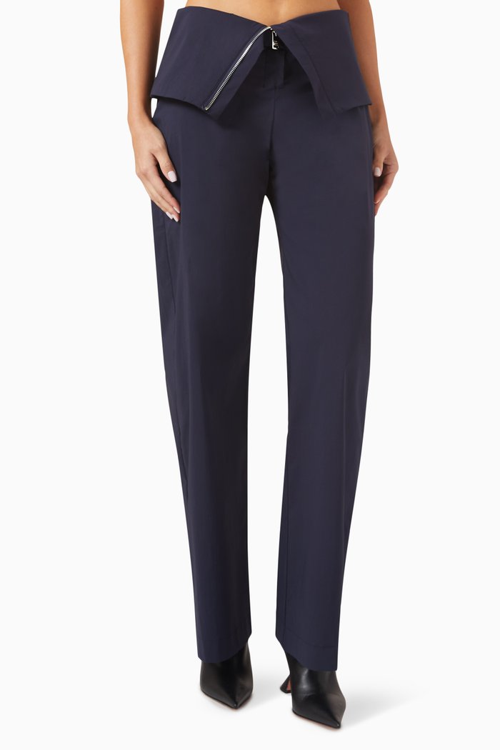 Felix Straight-leg Pants in Technical Fabric, Blue