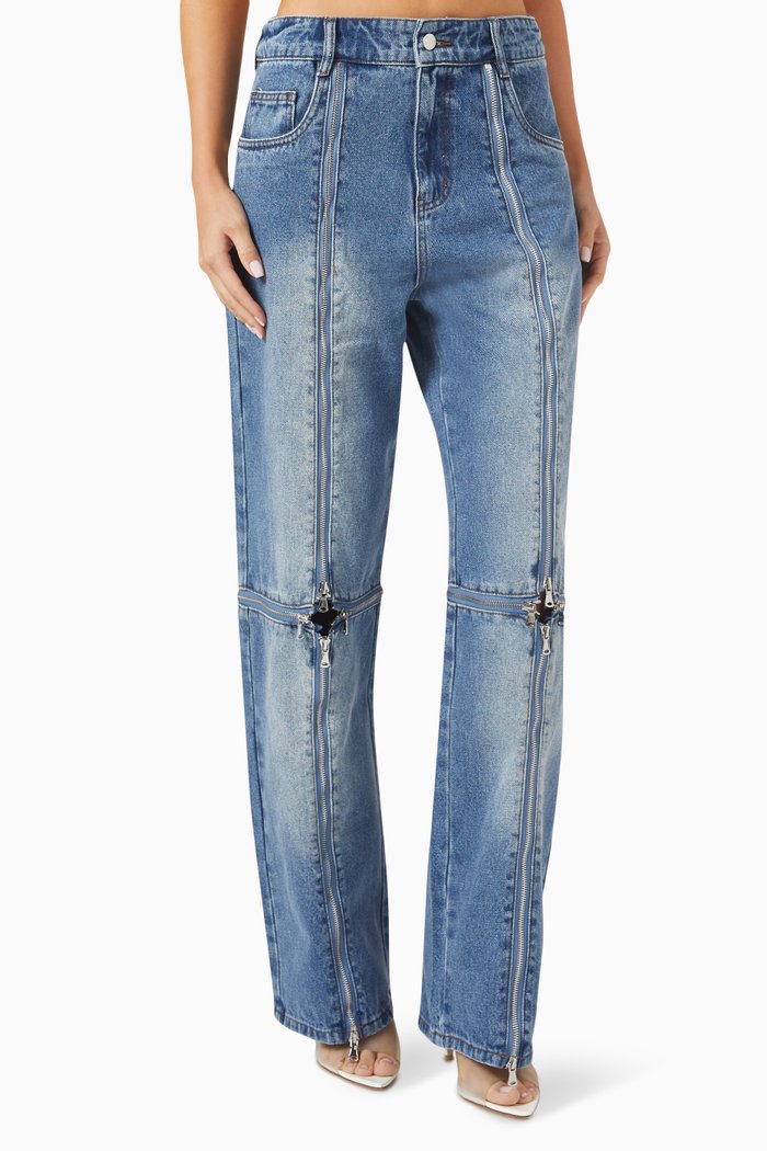 Andie Straight-leg Jeans in Cotton-denim, Blue
