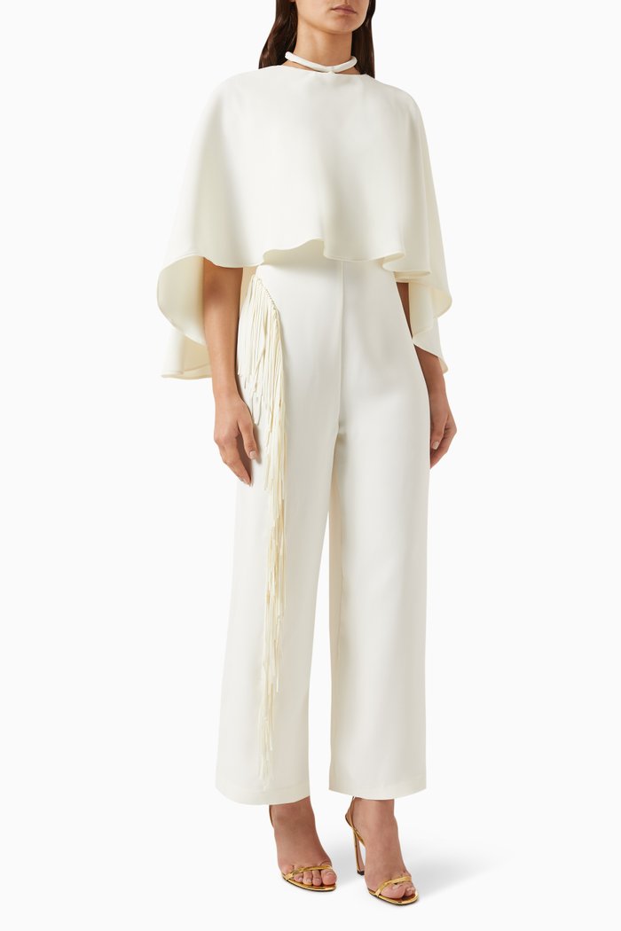 

Cape Jumpsuit in Crepe, Neutral
