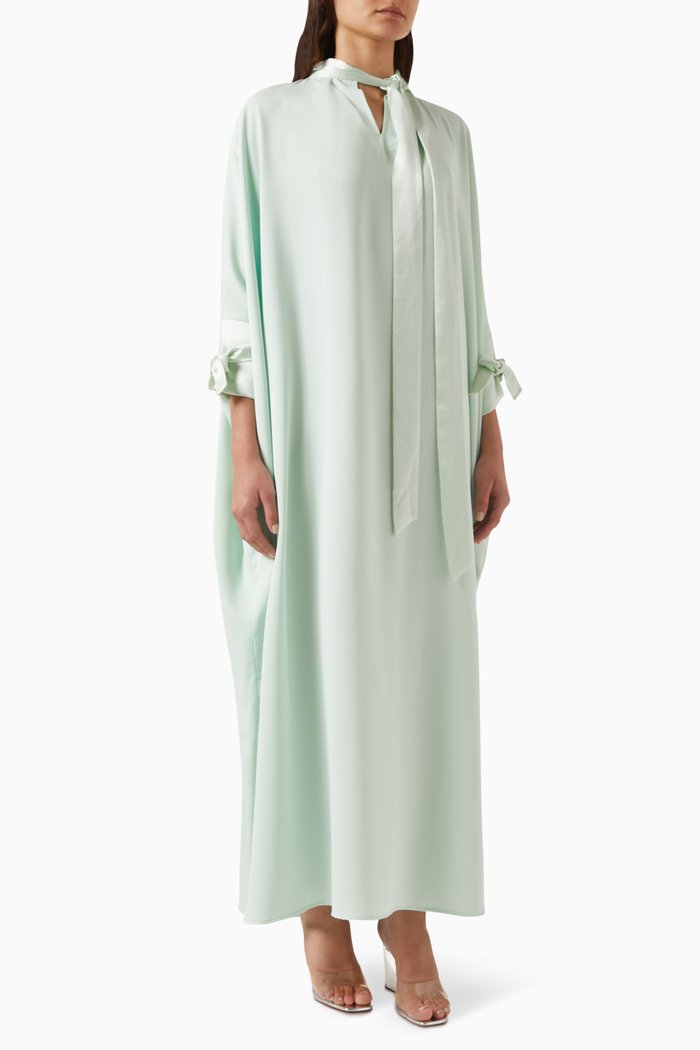 

Bow-detail Dress in Crepe, Green