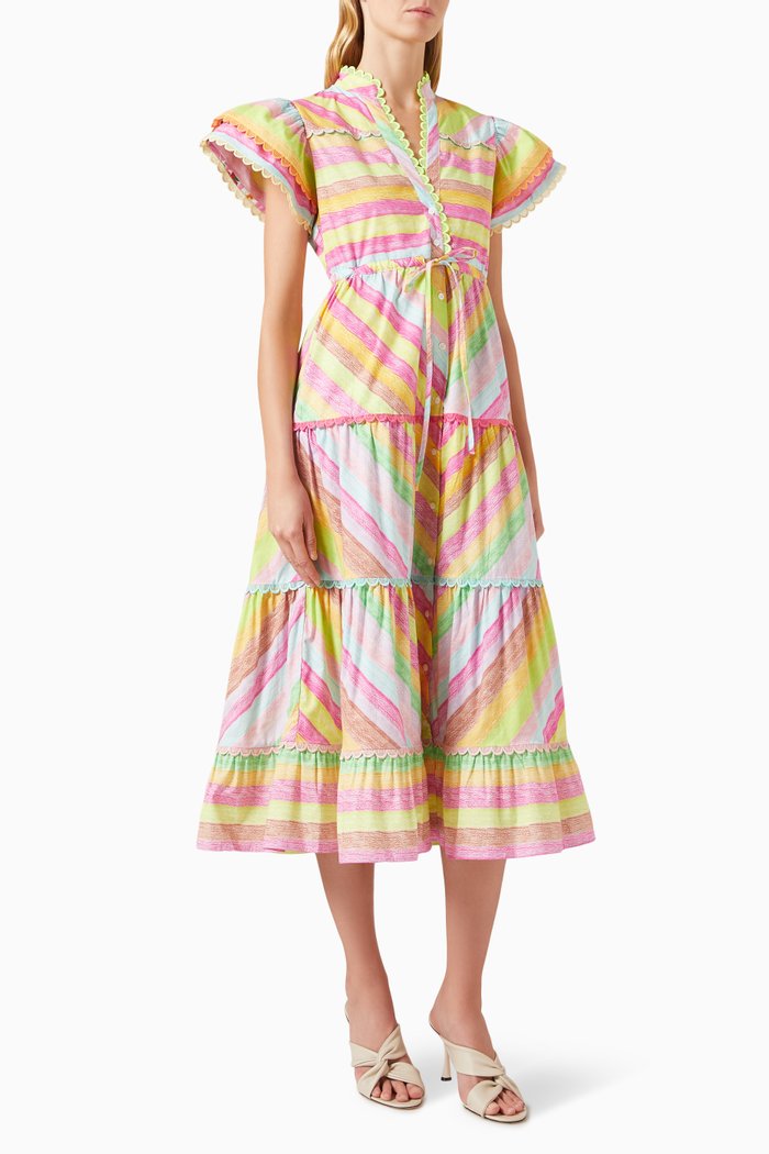 

Echoes Midi Dress in Cotton, Multicolour