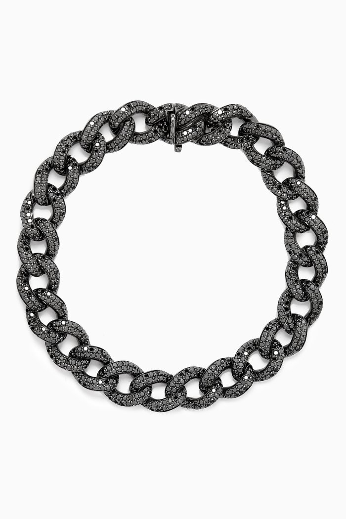 

Black Diamond Link Bracelet in Rhodium-finish 18kt Gold