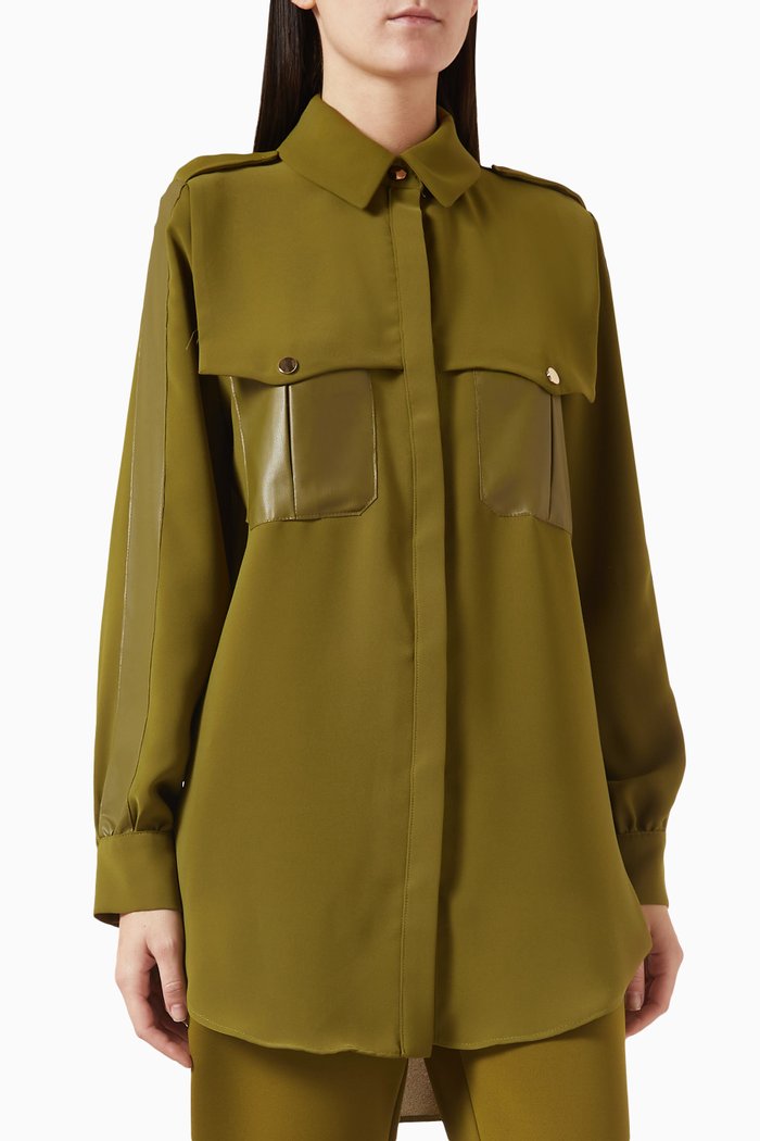 

Tailored Blouse in Crêpe, Green