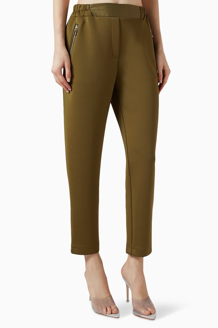 

High-waist Pants in Crêpe, Green
