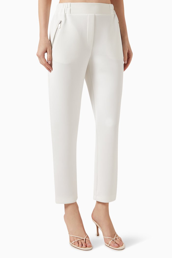 

High-waist Pants in Crêpe, White