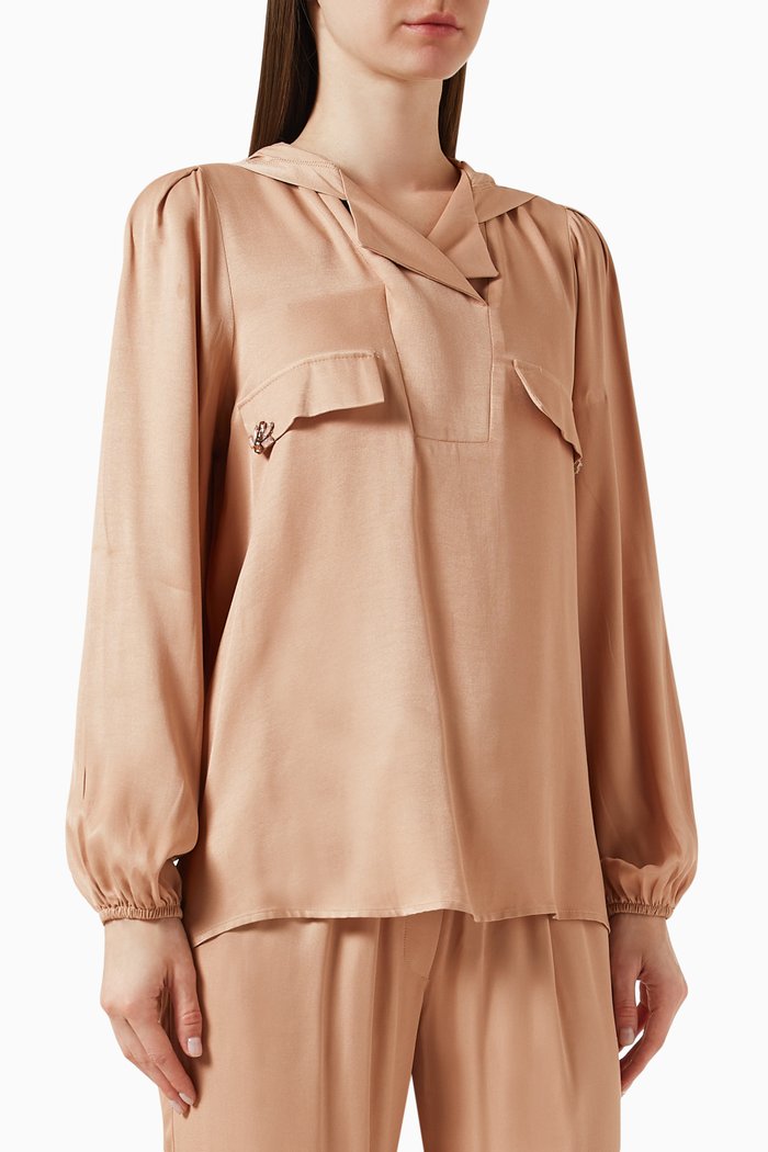 

Blouse in Viscose Satin, Pink