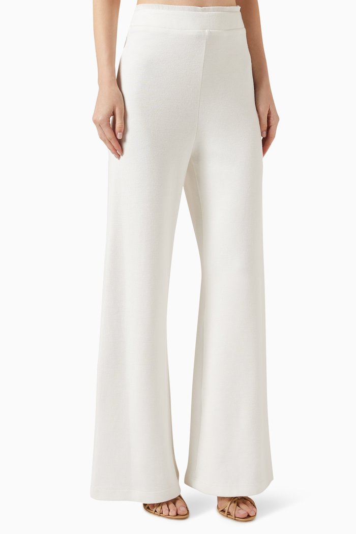 

Flared Pants in Viscose-blend, White