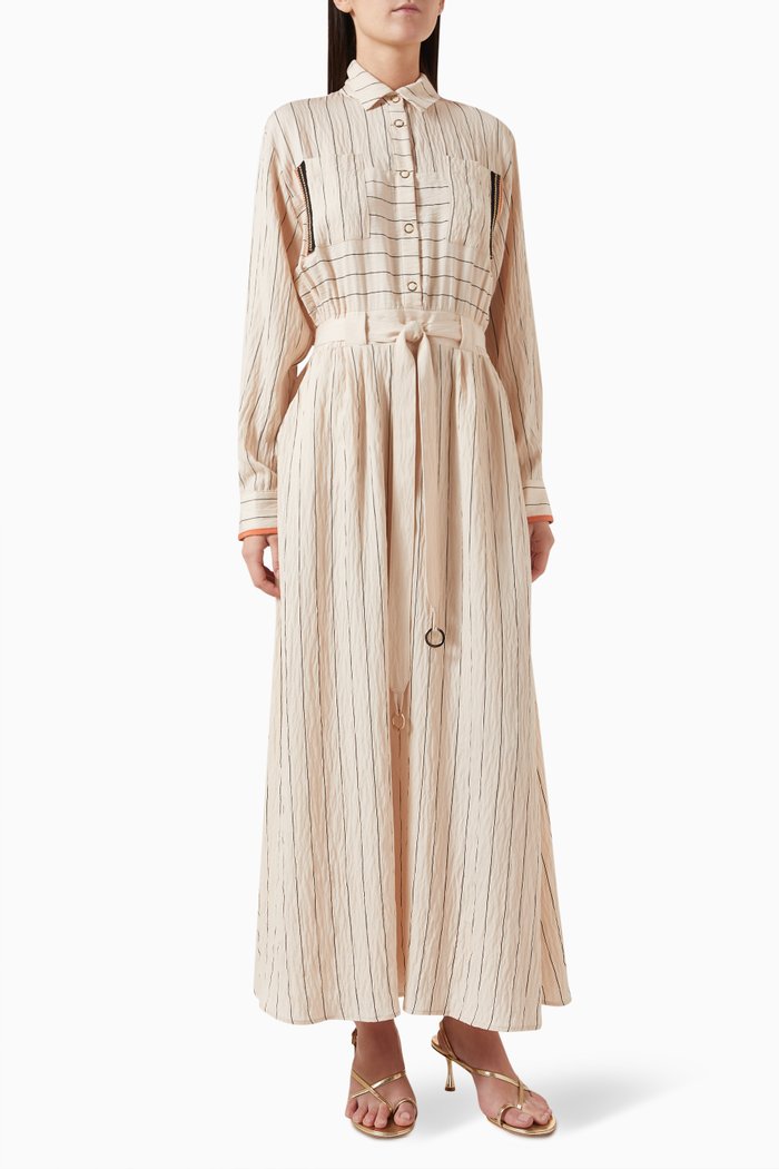 

Primted Shirt Dress in Viscose-blend, Neutral