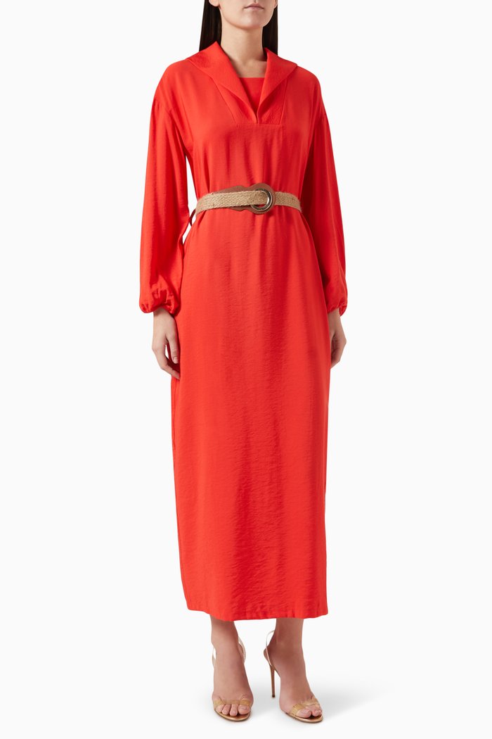 

Belted Dress in Viscose-blend, Red