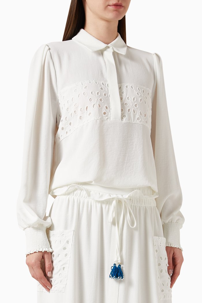 

Shirt in Broderie Anglaise, White