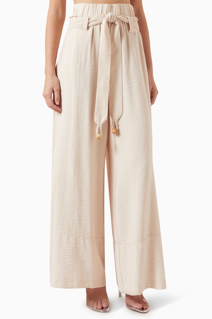

Belted Trousers in Viscose-blend, Neutral