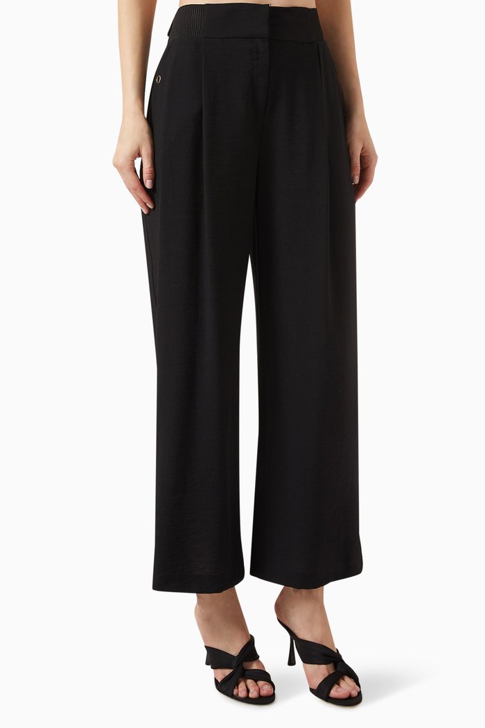 

Pleated Pants in Viscose-blend, Black