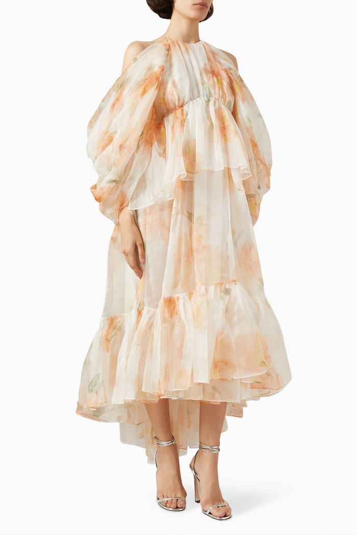 

Natura Asymmetrical Midi Dress in Silk, Multicolour