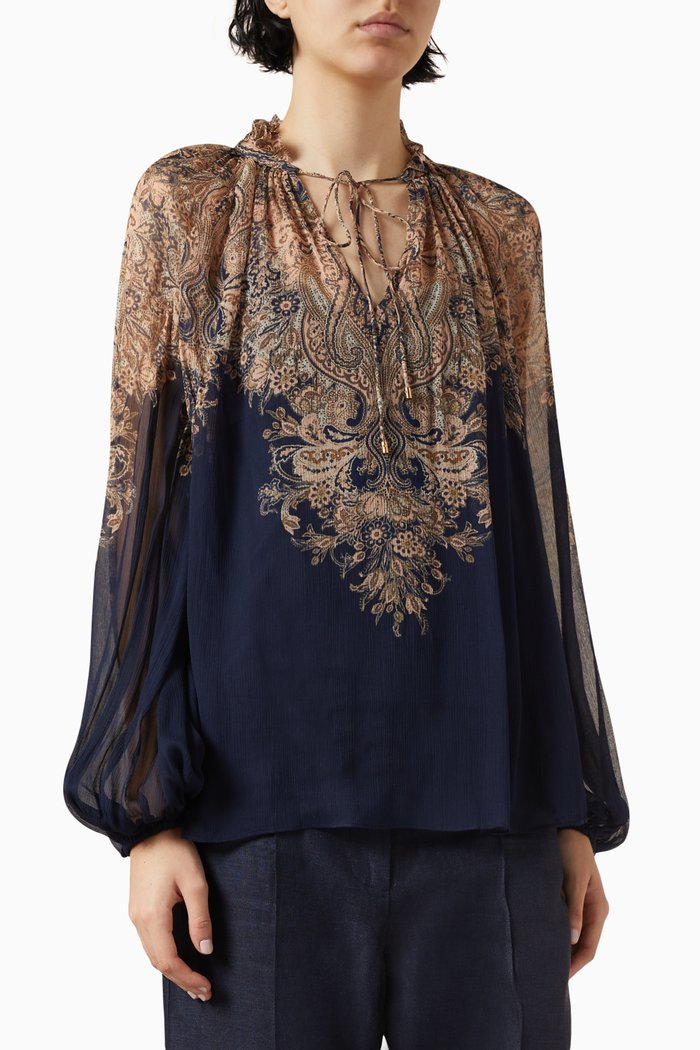 

Natura Billow Top in Viscose, Blue