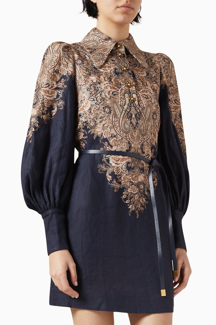 

Natura Tunic Dress in Linen, Blue