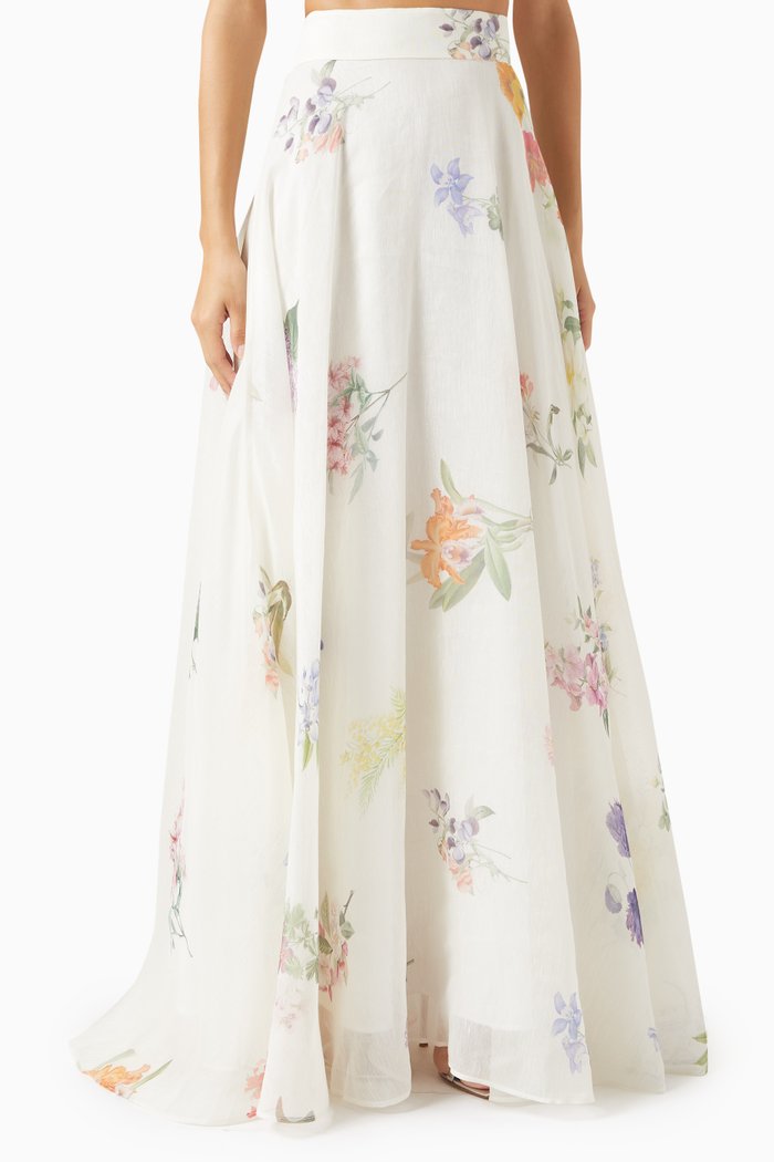 

Natura Maxi Skirt in Linen-blend, Multicolour