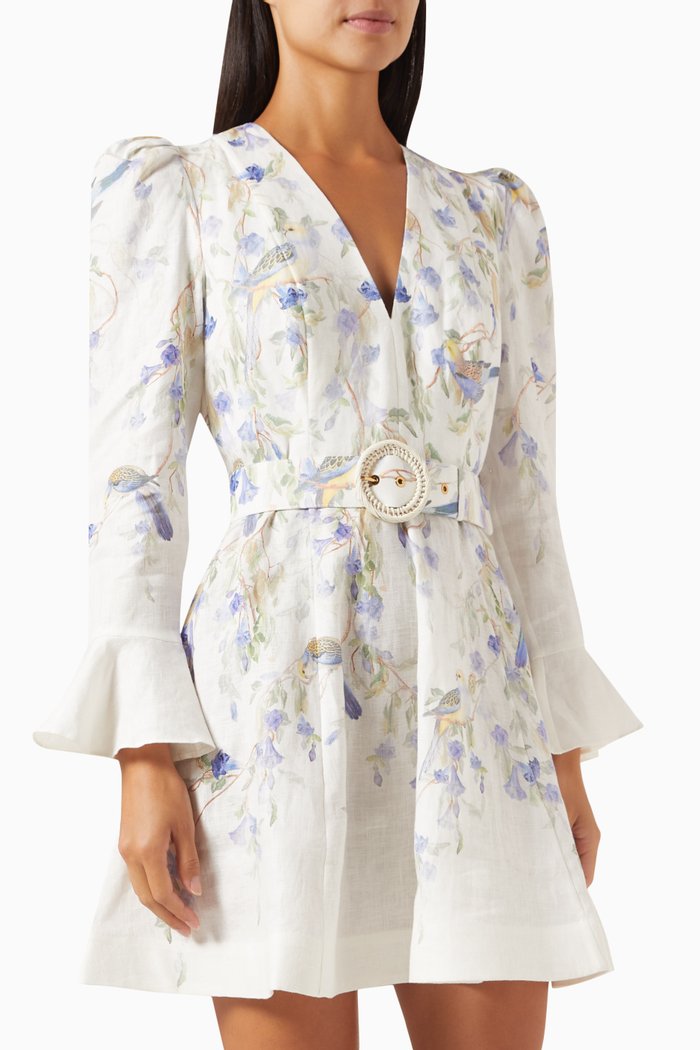 

Natura Mini Dress in Linen, Multicolour