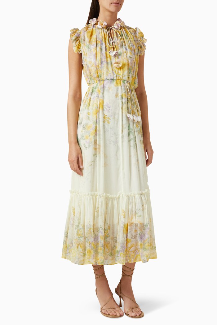 

Harmony 3D-flower Midi Dress in Viscose, Multicolour