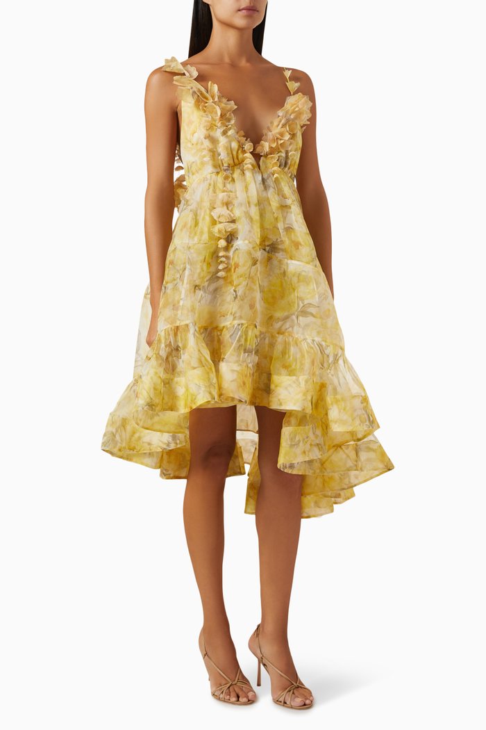 

Harmony Asymmetrical Dress in Silk, Yellow