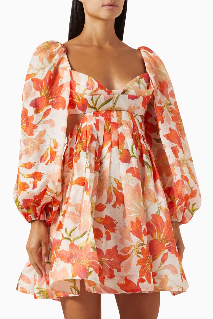 

Tranquillity Bralette Mini Dress in Linen, Multicolour