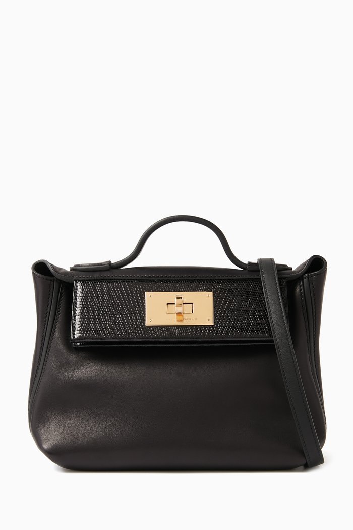 Unused 24/24 Top-handle Bag in Swift Leather, Black