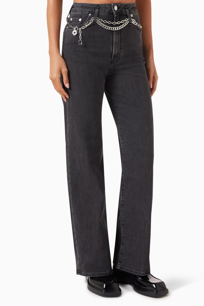 

Pantinie Baggy Jeans in Denim, Black
