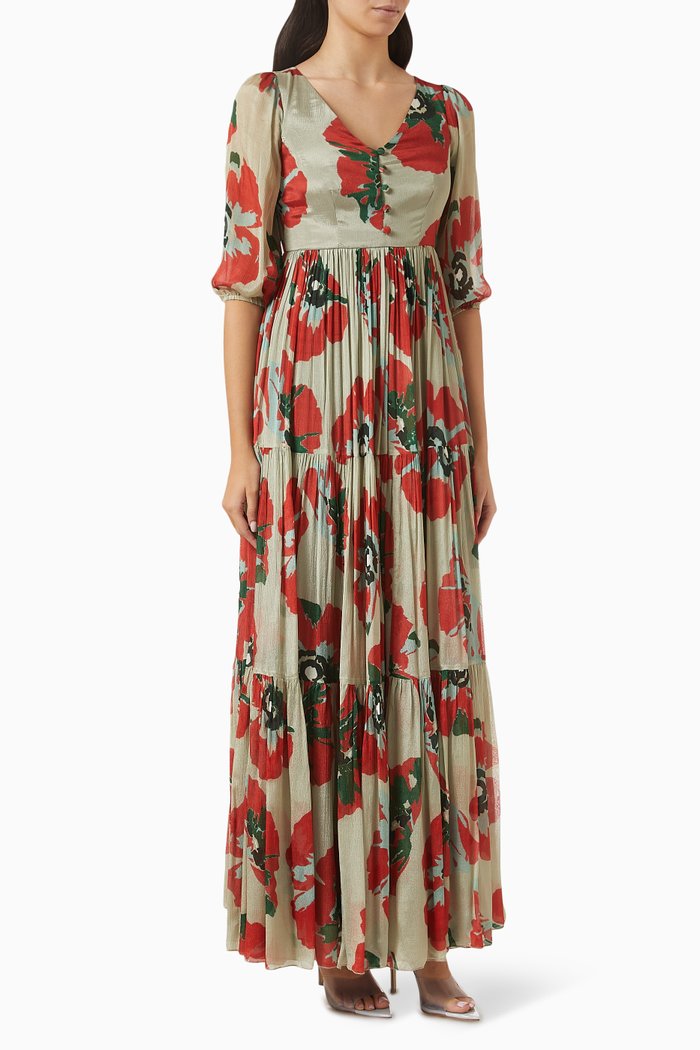 

Floral Dress in Chiffon, Multicolour