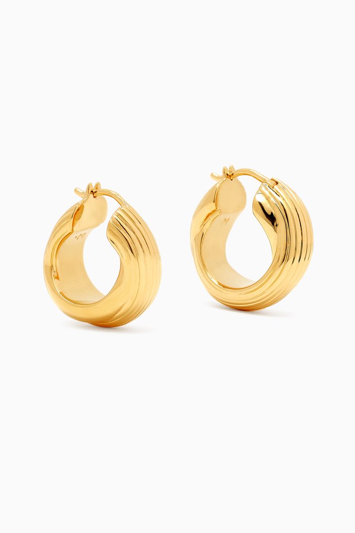 x Lucy Williams Entwine Ridge Hoop Earrings in 18kt Recycled Gold Plated Brass