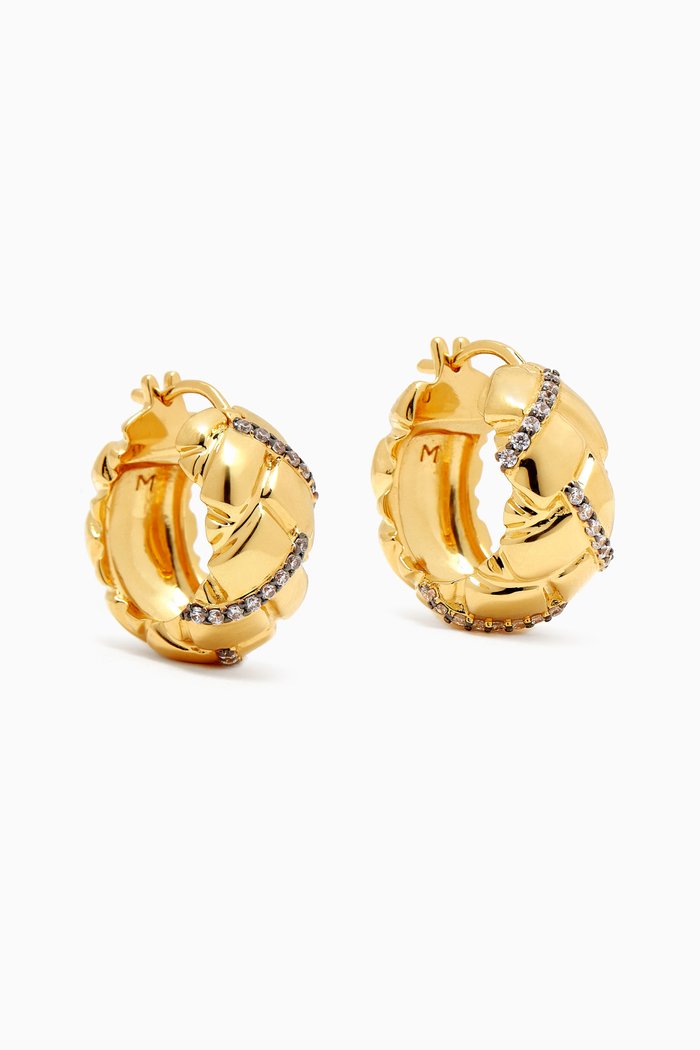 

x Lucy Williams Chunky Waffle Hoops in 18kt Gold Plated Brass