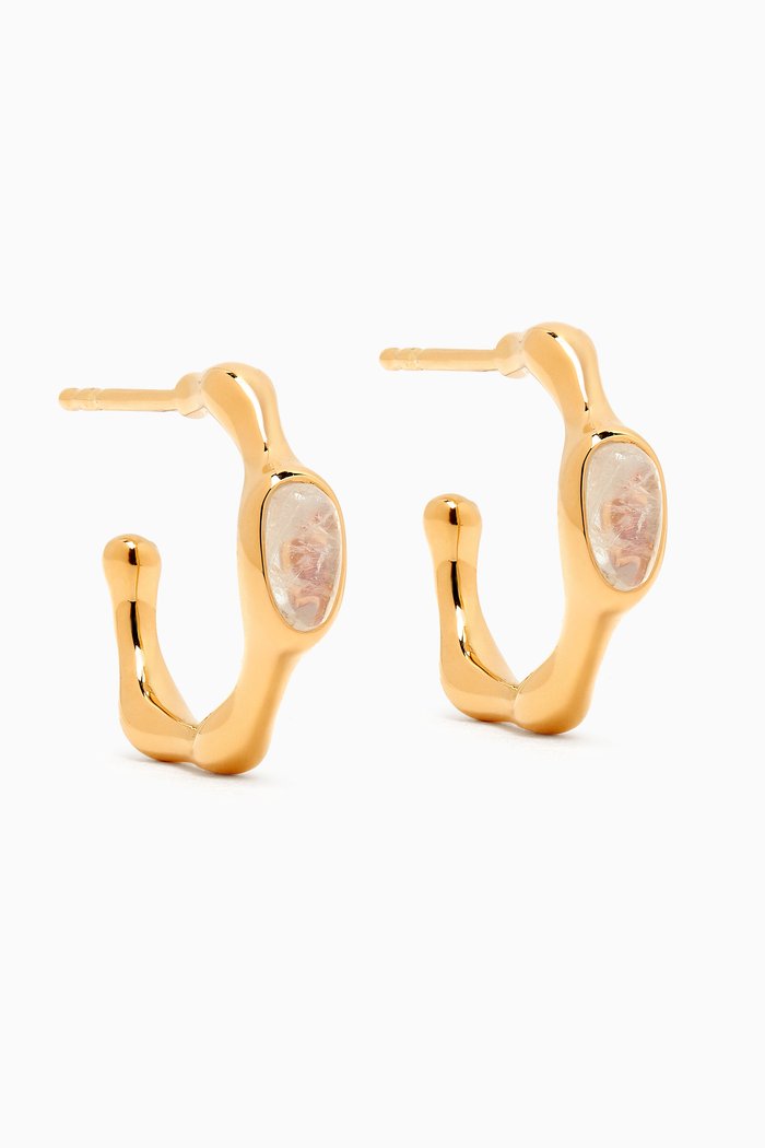 

Magma Gemstone Hoops in 18kt Recycled Gold-vermeil, White