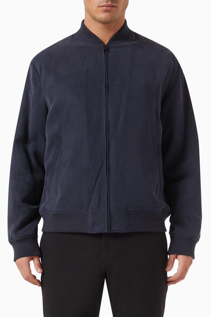 

Olivard Bomber Jacket in Fluid Twill, Blue