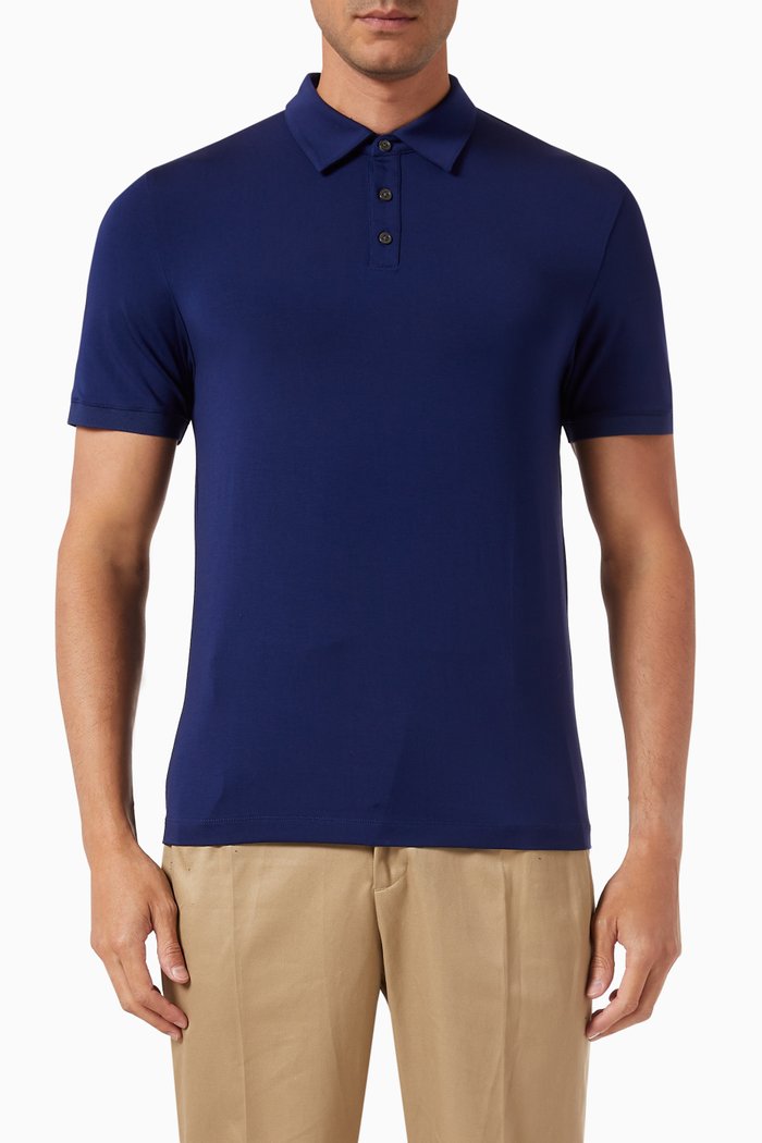

Noran Polo Shirt in Tencel®, Blue