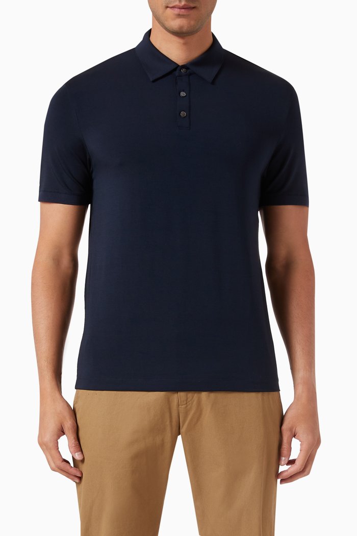 

Noran Polo Shirt in Tencel®, Blue