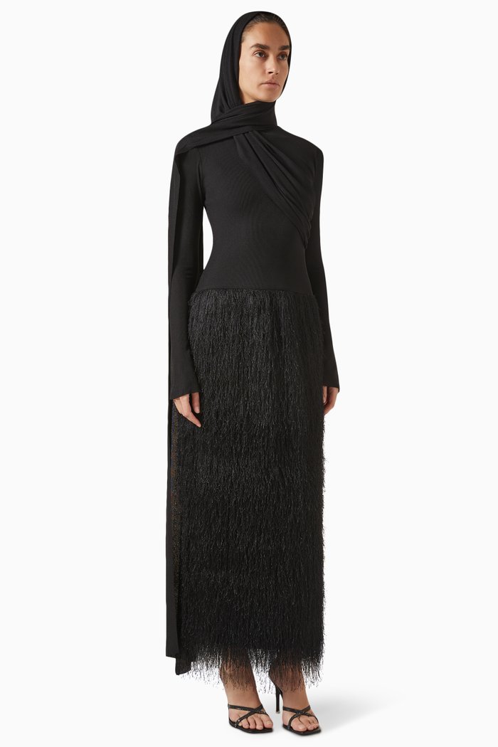 

Soha Taha Dress in Jersey Knit, Black
