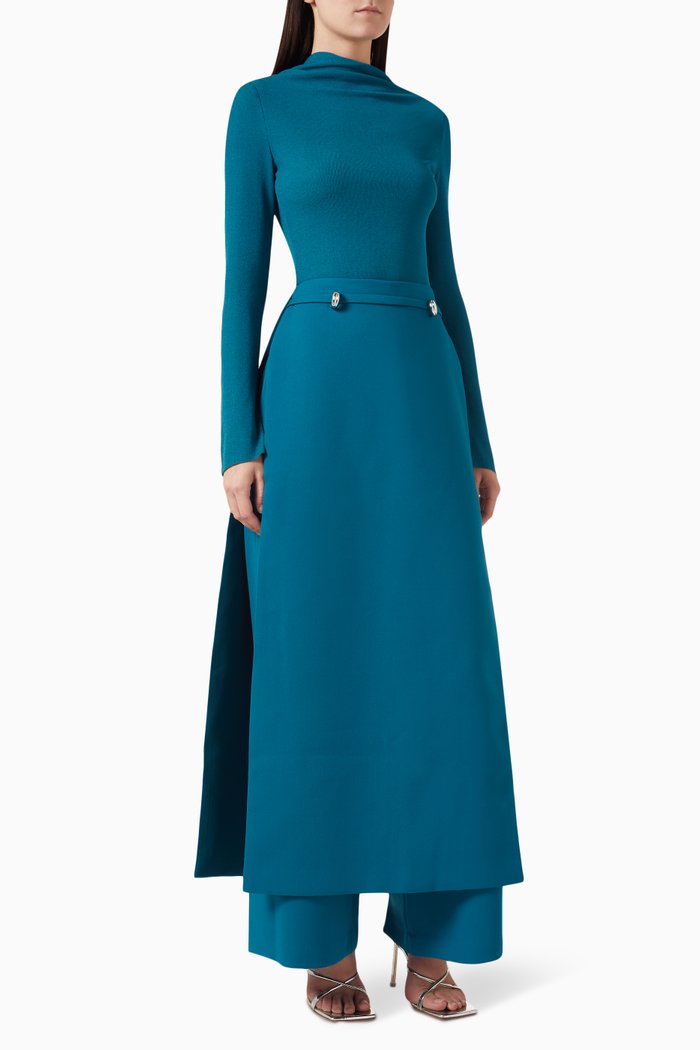 

Rima Zahran Top and Pants Set in Jersey Knit, Blue