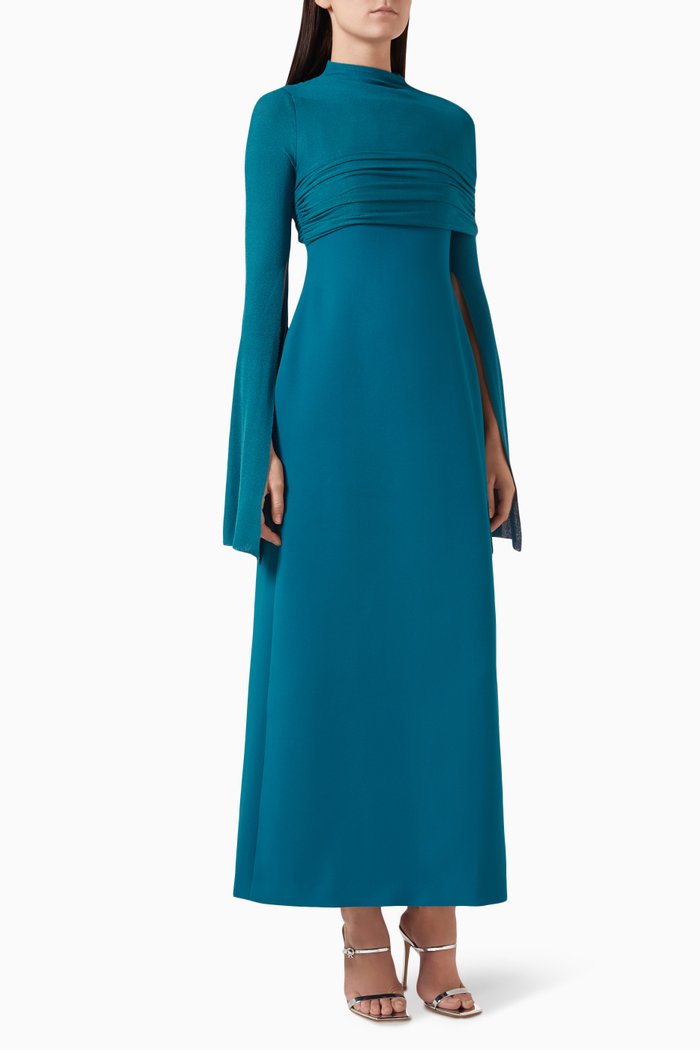 

Sally M. Hajjar Dress in Double Jersey Knit, Blue