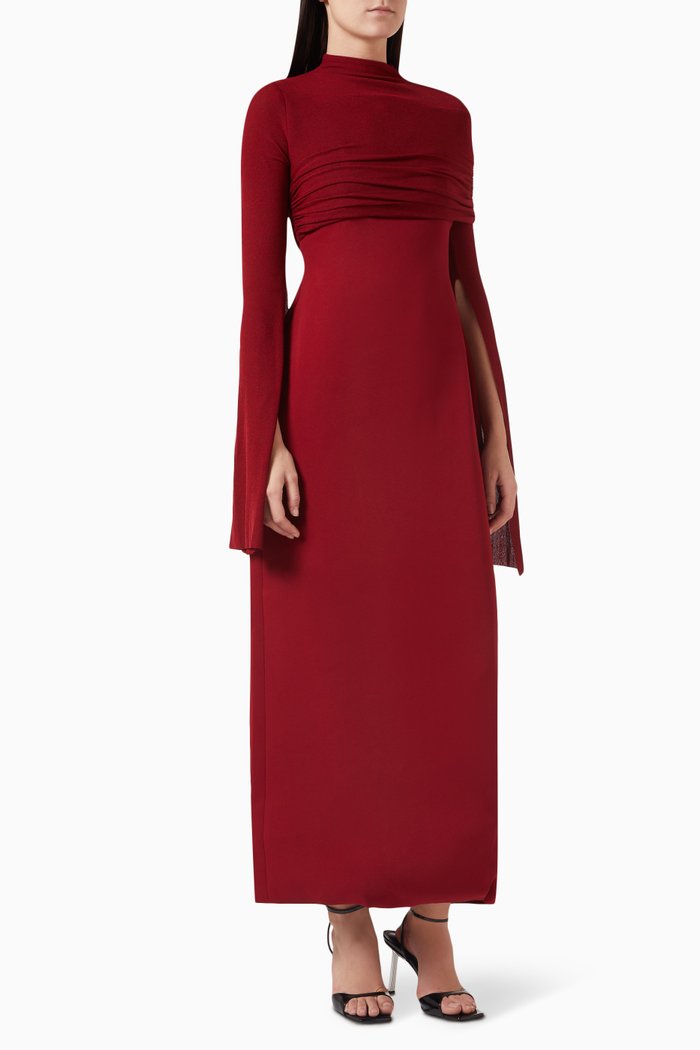 

Sally M. Hajjar Dress in Double Jersey Knit, Red