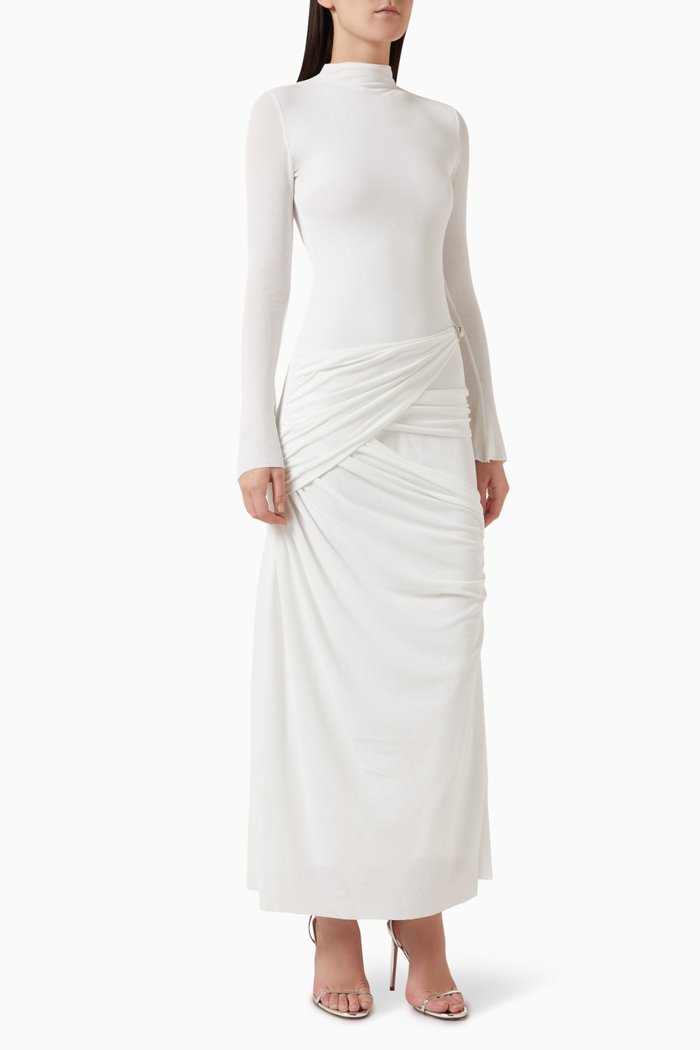 

Reem Alswaidi Dress in Double Jersey Knit, White
