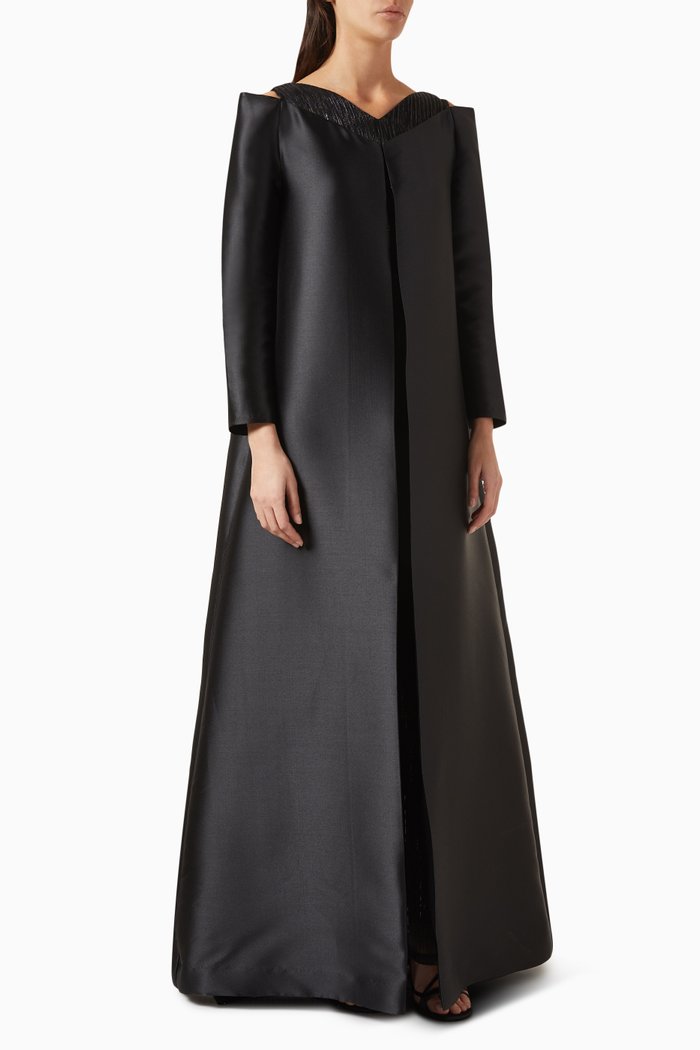 Sequin-embellished Maxi Dress, Black