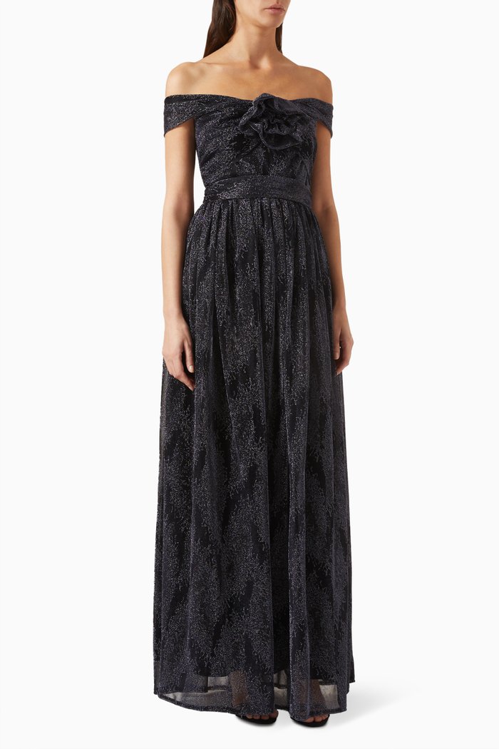 

Off-shoulder Maxi Dress, Black