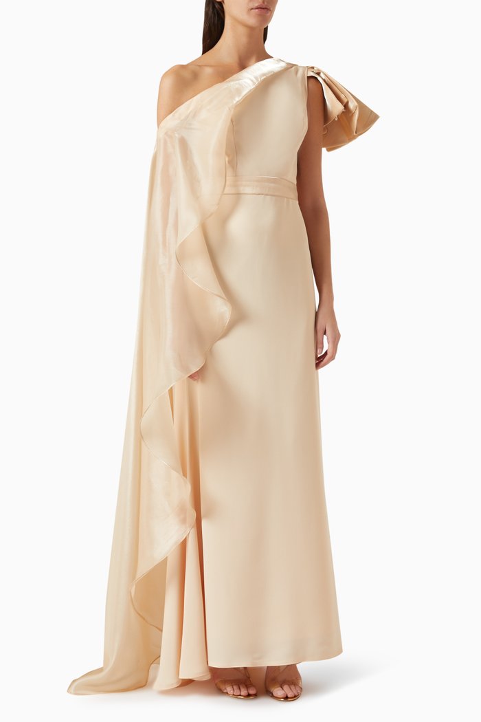 

One-shoulder Maxi Dress, Neutral