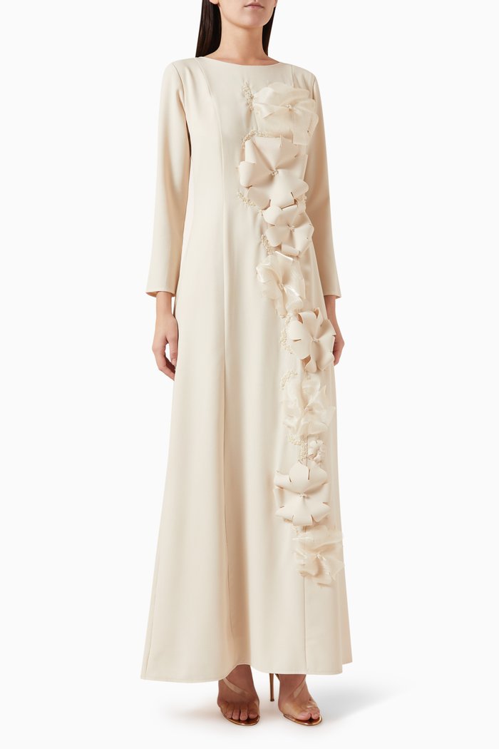 

Embellished Floral Maxi Dress, Neutral
