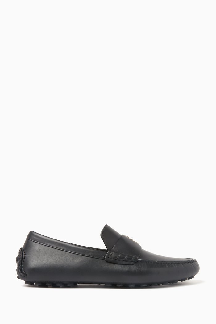 Grazioso Driver Shoes in Calf Leather, Black
