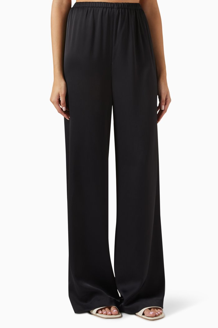 Wide-leg Pants, Black